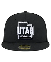 New Era Men's Black Utah Hockey Club State Shape 1st Season 59FIFTY Fitted Hat