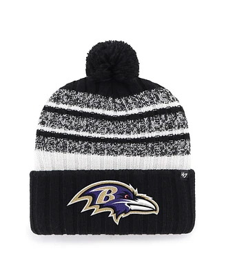 '47 Brand Men's Black Baltimore Ravens Tavern Cuffed with Pom Knit Hat