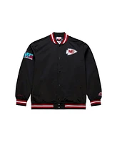 Mitchell & Ness Men's Black Kansas City Chiefs Double Down Satin Full-Snap Jacket