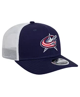 New Era Men's Navy/White Columbus Blue Jackets Core Trucker 9SEVENTY Stretch-Snap Hat