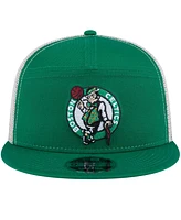 New Era Men's Boston Celtics Kelly Green Victory Grove Split Panel 9FIFTY Snapback Hat