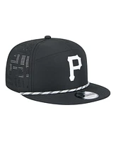 New Era Men's Black Pittsburgh Pirates Laser Cut 9FIFTY Snapback Hat