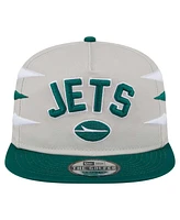 New Era Men's Stone/Green New York Jets Athletic Golfer Snapback Hat