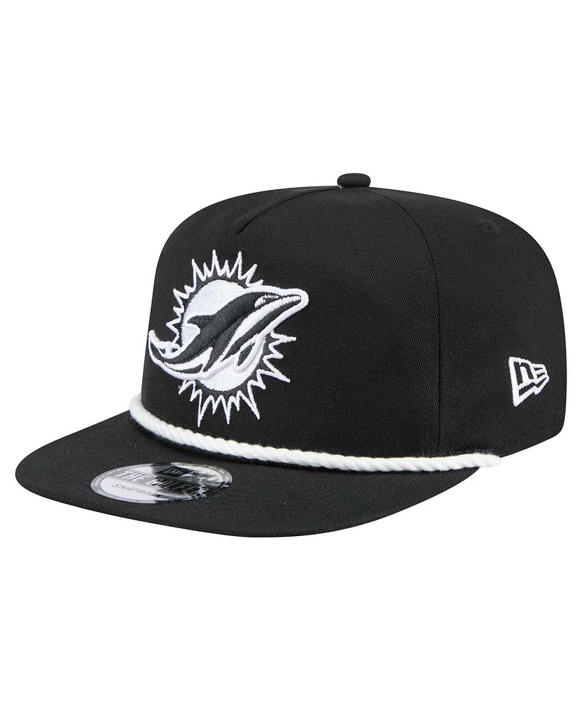 New Era Men's Black Miami Dolphins B-Dub Golfer Snapback Hat