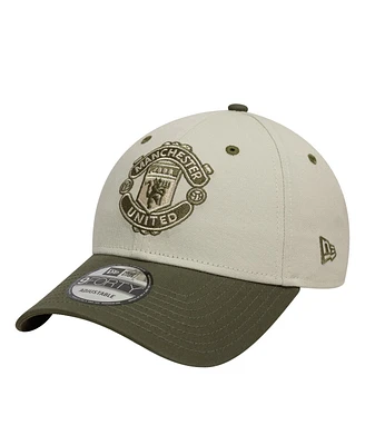 New Era Men's Tan Manchester United Contrast 9FORTY Adjustable Hat