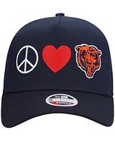 New Era Women's Navy Chicago Bears Peace Love Trucker 9FORTY Adjustable Hat