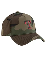 New Era Men's Camo Texas Rangers Woodland Team Pop 9FORTY A-Frame Adjustable Hat