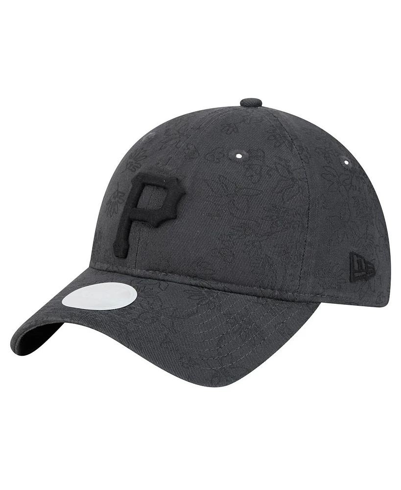 New Era Women's Black Pittsburgh Pirates Tonal Floral 9TWENTY Adjustable Hat