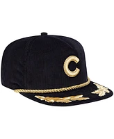 New Era Men's Black Chicago Cubs Corduroy Filigree Golfer Adjustable Hat