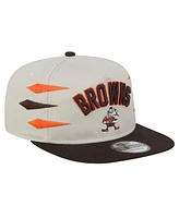 New Era Men's Stone/Brown Cleveland Browns Athletic Golfer Snapback Hat