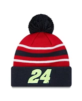 New Era Men's Navy Jeff Gordon DuPont Cuffed with Pom Knit Hat