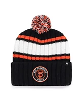 '47 Brand Men's Black San Francisco Giants Plateau Cuffed with Pom Knit Hat