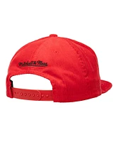 Mitchell & Ness Men's Red Atlanta Braves Corduroy Snapback Hat