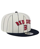 New Era Men's White Boston Red Sox Jersey Pinstripe 9FIFTY Snapback Hat