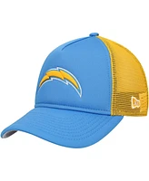 New Era Big Boys and Girls Powder Blue Los Angeles Chargers A-Frame 9FORTY Trucker Adjustable Hat