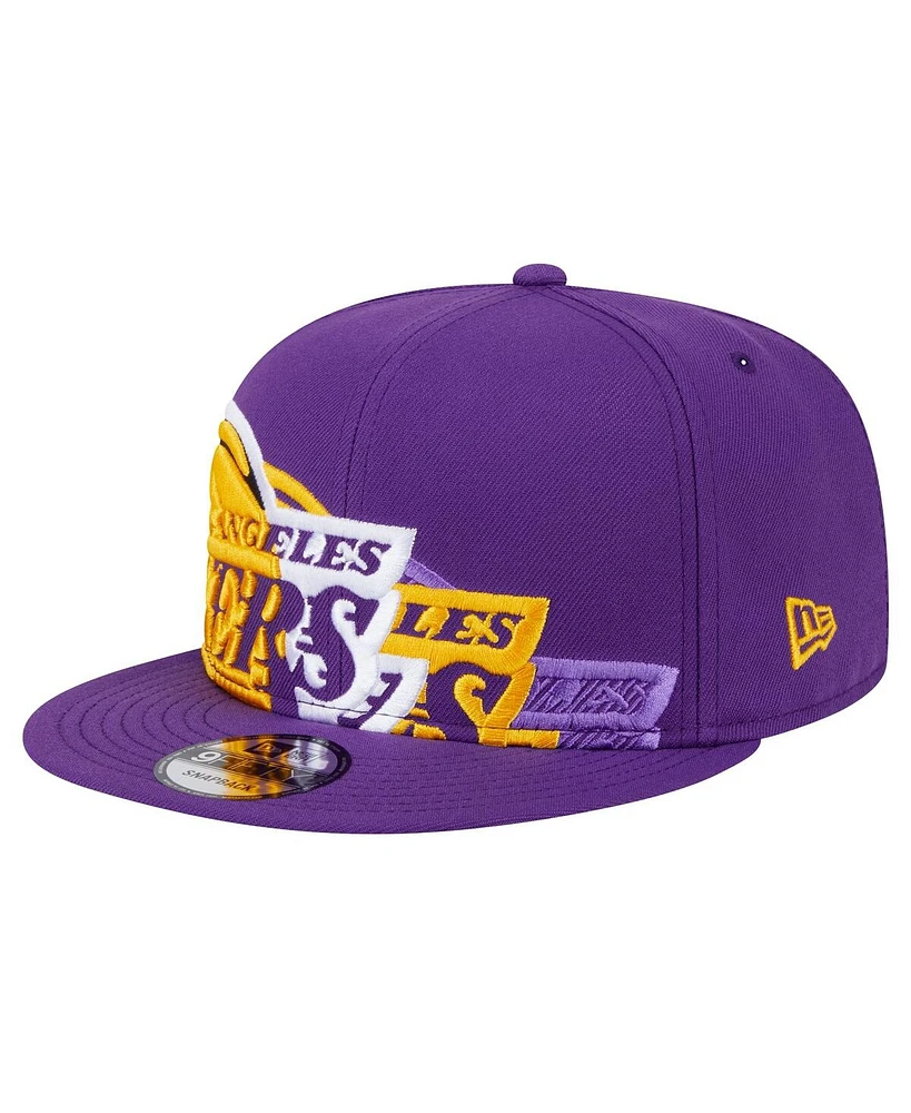 New Era Men's Purple Los Angeles Lakers Sport Night Team Shadow 9FIFTY Snapback Hat