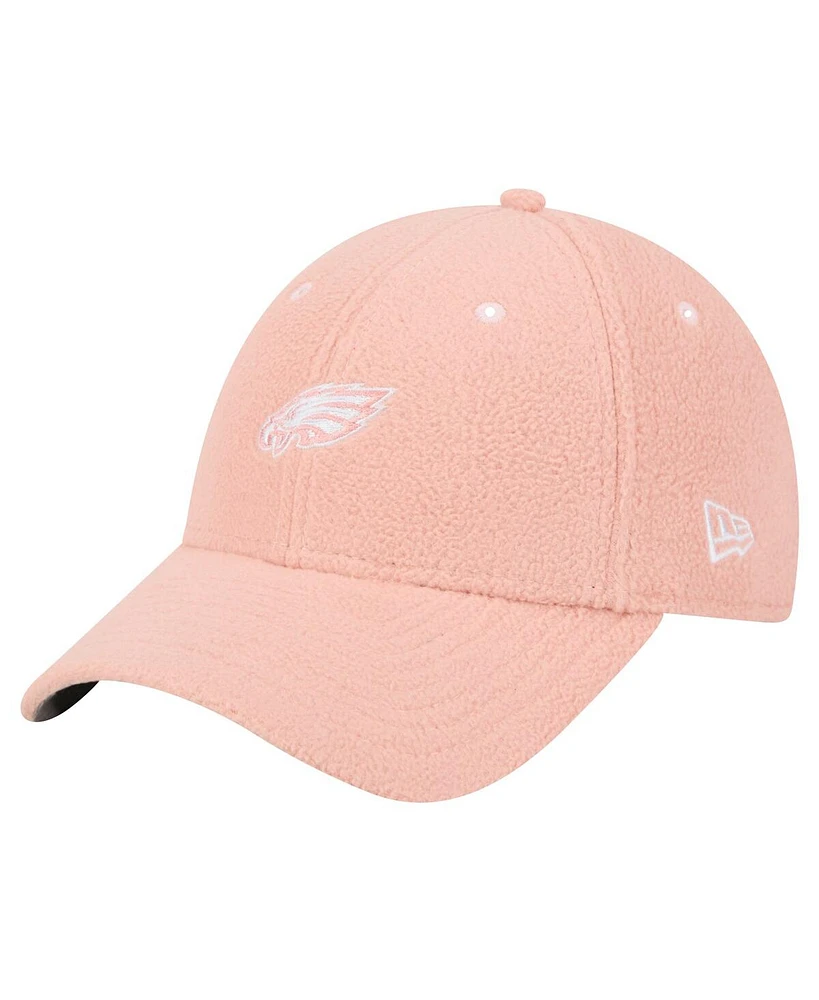 New Era Women's Light Pink Philadelphia Eagles Cozy Sherpa 9FORTY Adjustable Hat