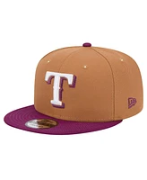 New Era Men's Brown/Purple Texas Rangers Color Pack Two-Tone 9FIFTY Snapback Hat