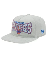 New Era Men's Gray New York Knicks Throwback Corduroy Golfer Snapback Hat