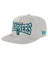 New Era Men's Gray Seattle Mariners Corduroy Golfer Snapback Hat