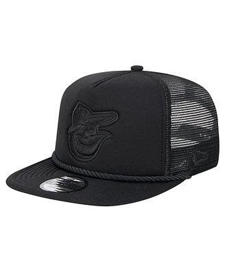 New Era Men's Black Baltimore Orioles Tone Foam Meshback Golfer Snapback Hat