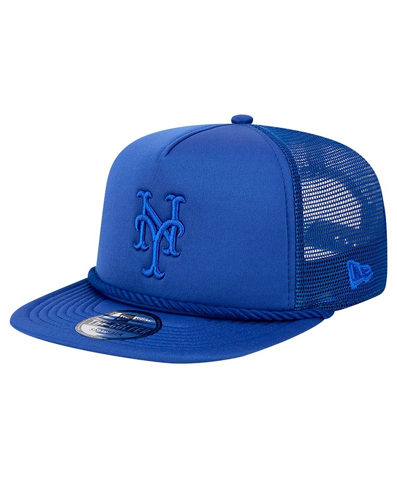 New Era Men's Royal New York Mets Tone Foam Meshback Golfer Snapback Hat