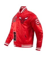 Pro Standard Men's Red Chicago Bulls Sublimated Satin Full-Snap Jacket