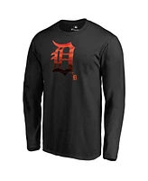 Fanatics Men's Black Detroit Tigers Midnight Mascot Long Sleeve T-Shirt