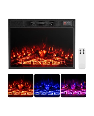 Electric Fireplace Insert Heater with Adjustable Flame Color for Customized Warmth and Ambiance