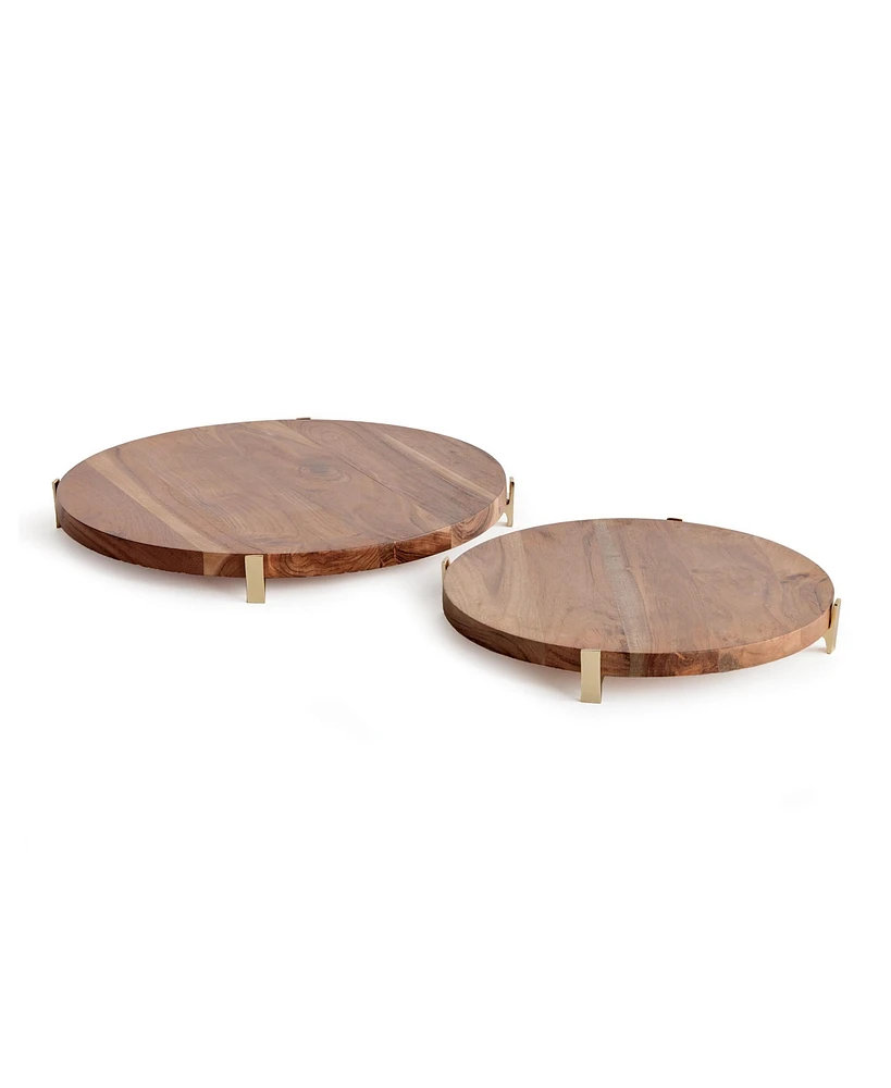 Cherie Round Stand Serving Boards Set of 2