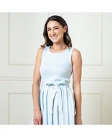 Hope & Henry Women's Organic Sleeveless Pleated Sweater Knit Midi Dress