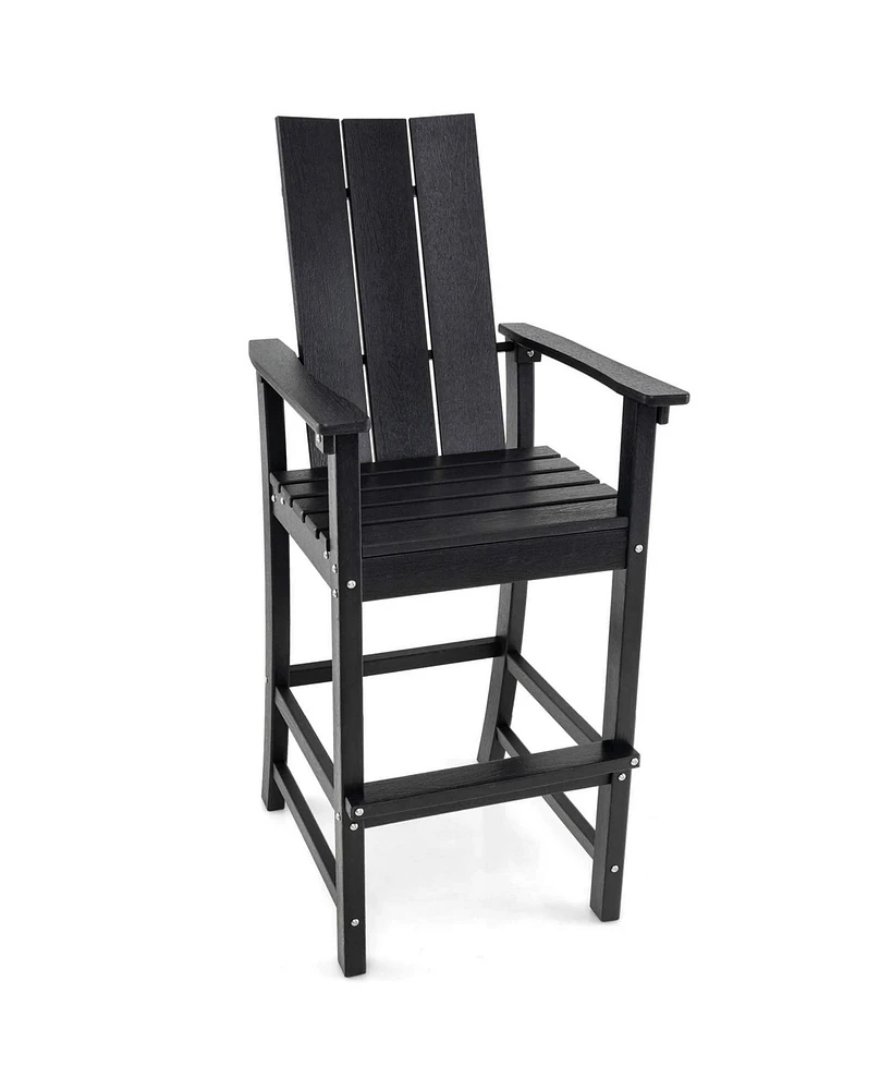 Tall Adirondack Chair with Ergonomic Backrest Armrests & Footrest for Backyard