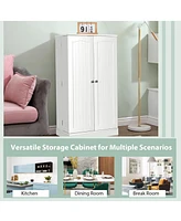 41" Farmhouse Kitchen Pantry Storage Cabinet withDoors Adjustable Shelves