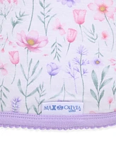 Max & Olivia Newborn Girls Print Reversible Swaddle Blanket