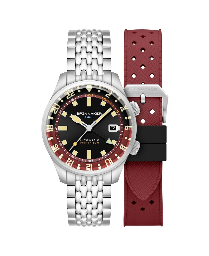 Spinnaker Men's Bradner Gmt Automatic Solid Stainless Steel Bracelet Watch