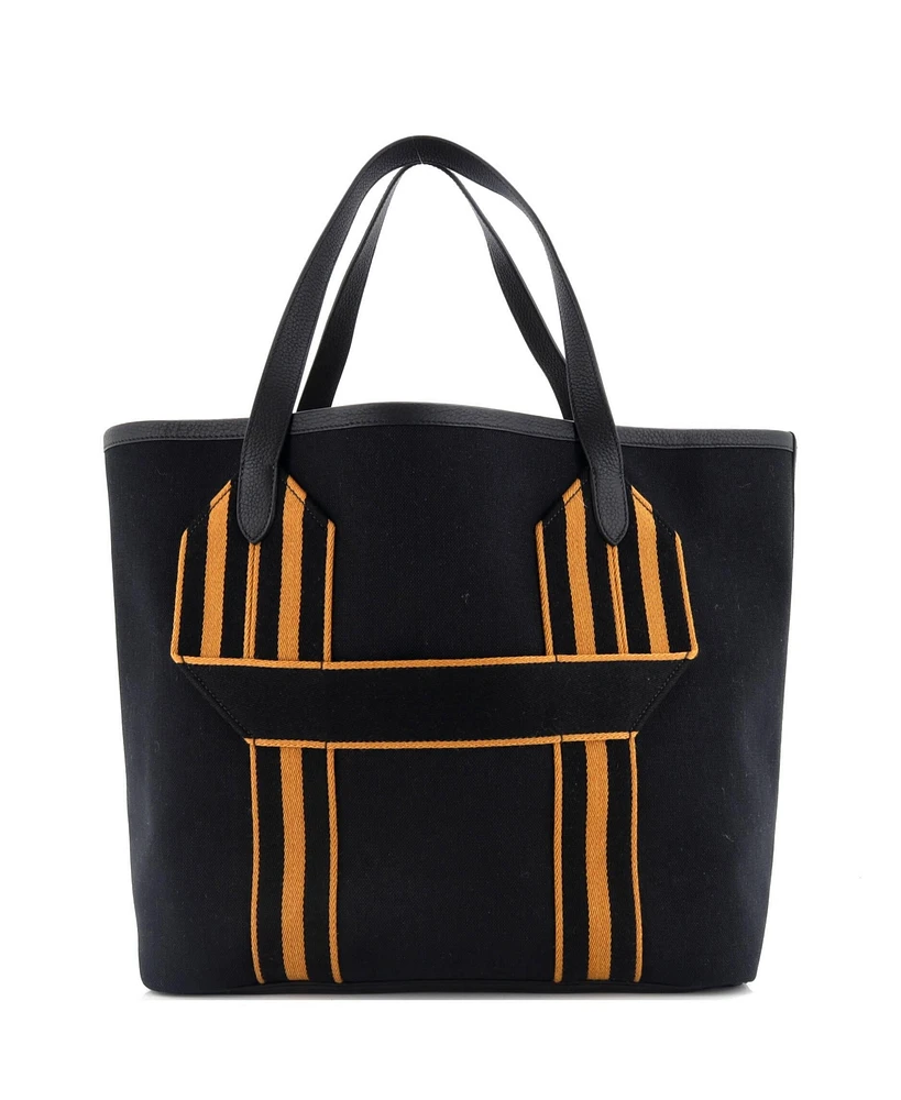 Pre-Owned Hermes Pursangle Tote Canvas with Leather