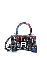 Pre-Owned Balenciaga Small Graffiti Hourglass Top Handle Bag Embossed Leather