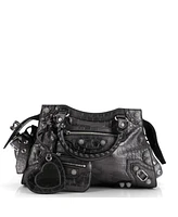 Pre-Owned Balenciaga Small Neo Cagole City Bag Embossed with Crystals