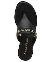 Anne Klein Women's Taylor Block Heel Thong Chain Dress Sandals