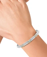 Effy Sky Blue Topaz (1 ct. t.w.) & White Sapphire (1/10 ct. t.w.) Cuff Bracelet in Sterling Silver & 18k Gold