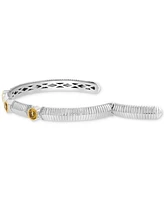 Effy Citrine (5/8 ct. t.w.) & White Sapphire (3/8 ct. t.w.) Cuff Bracelet in Sterling Silver & 18k Gold