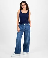 Democracy Petite AbSolution Skyrise Wide-Leg Jeans
