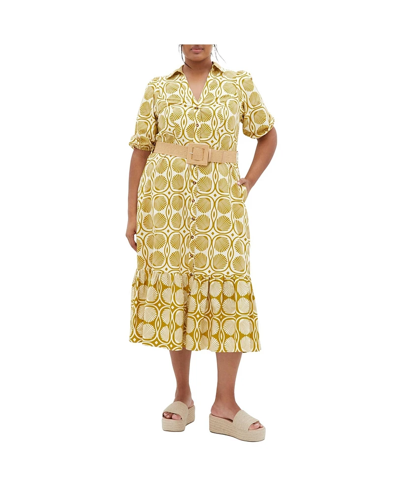 City Chic Plus Anna Seashell Dress