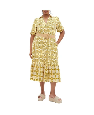 City Chic Plus Anna Seashell Dress