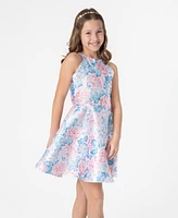 Rare Editions Big Girls Halter Floral Mikado Social Dress