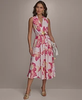 Donna Karan New York Women's Floral-Print A-Line Dress