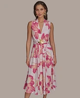 Donna Karan New York Women's Floral-Print A-Line Dress