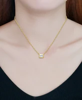 Giani Bernini Cubic Zirconia Bezel Set Solitaire Pendant Necklace, 16" + 2" extender, Exclusively at Macy's