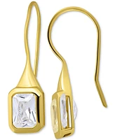 Giani Bernini Cubic Zirconia Square Bezel Fish Hook Drop Earrings, Exclusively at Macy's
