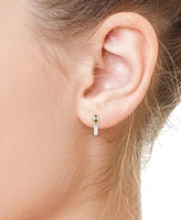 Effy Citrine (3/8 ct. tw.) & White Sapphire (1/10 ct. t.w.) Small Hoop Earrings in Sterling Silver & 18k Gold, 0.62"